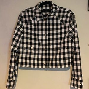Tahari Black and White Gingham Jacket